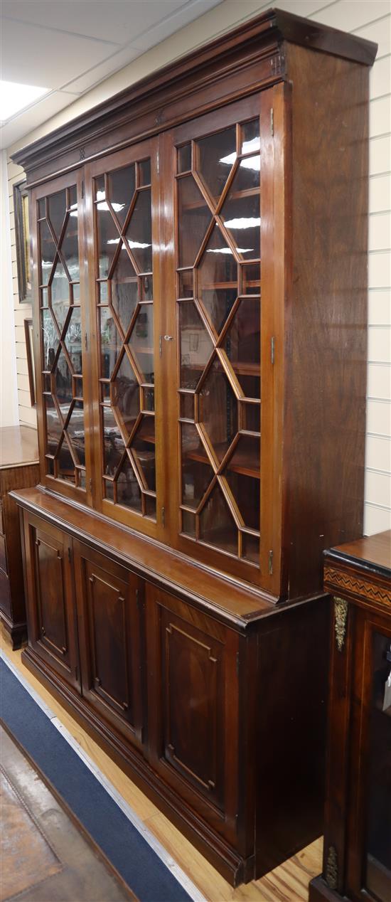 A walnut library bookcase W.164cm